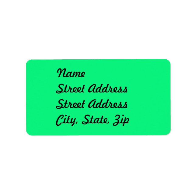Bright Green Address Sticker (Front)