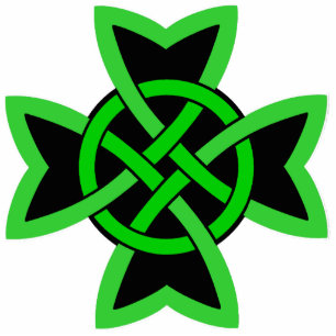 Bright Green and Black Irish Celtic Knot Design Standing Photo Sculpture