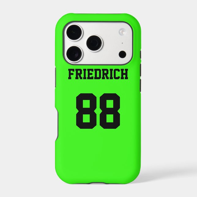 Bright Green and Black Jersey Name Number (Back)