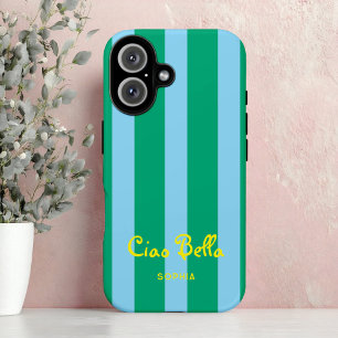Bright Green and Blue Stripes   Ciao Bella
