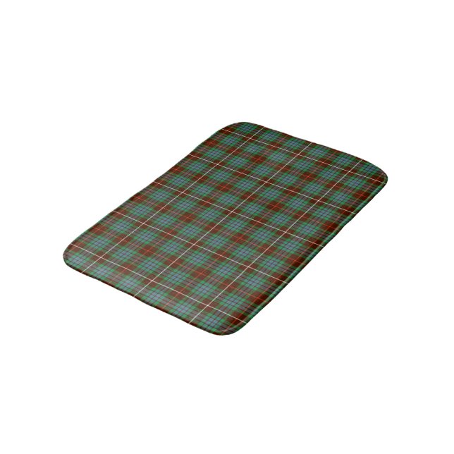Bright Green and Brown Fraser Clan Hunting Tartan Bath Mat (Angled)