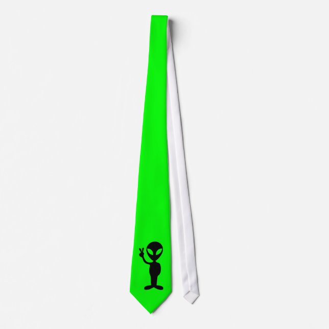 Bright Green and Little Alien Tie (Front)