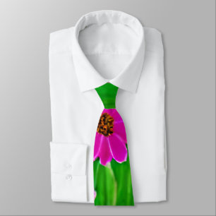 Bright Green and Pink Flower Pattern  Tie