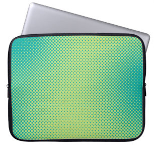 Bright green and turquoise pop art retro backgroun laptop sleeve