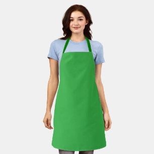 bright green apron with a simple, practical design