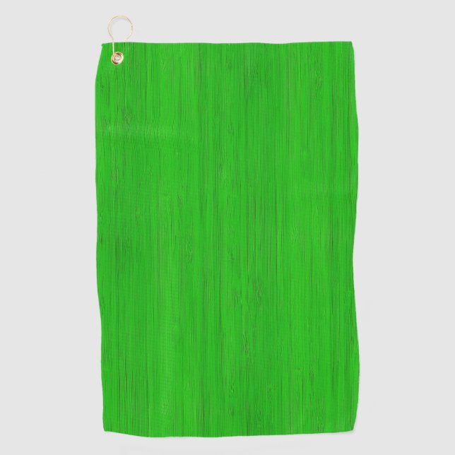 Bright Green Bamboo Wood Grain Look Golf Towel (Front)