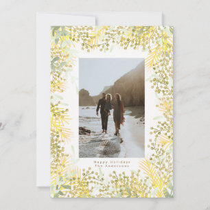 Bright Green Berries Christmas Holiday Photo Card