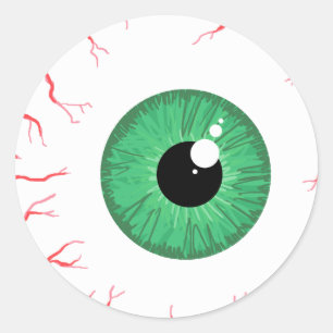 Bright Green bloodshot eyeball sticker