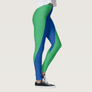 Bright Green & Blue Leggings for Fitness