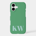 Bright Green Blue Monogram Initials Personalized<br><div class="desc">This personalized design features a bright green background paired with bold monogram initials in aqua blue for a clean, modern look. The simple layout keeps the focus on the initials, making it easy to customize and instantly recognizable. Designed to coordinate with everyday style, this design works well for personal use...</div>