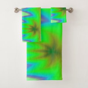 Bright Green Blue Peak Bath Towel Set