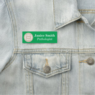 Bright Green, Branded Name Tag with Logo