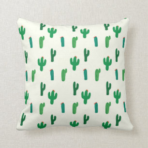 Bright Green Cactus Pattern Cushion