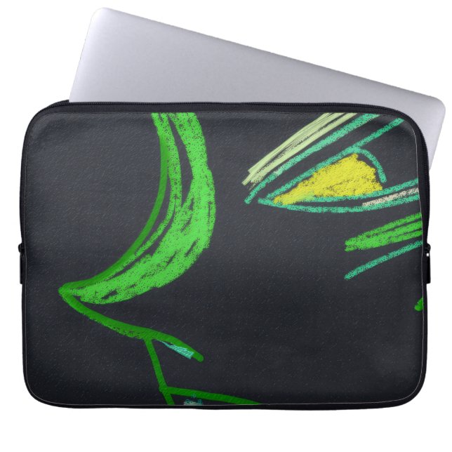 Bright Green Character Electronics Bag (Front)