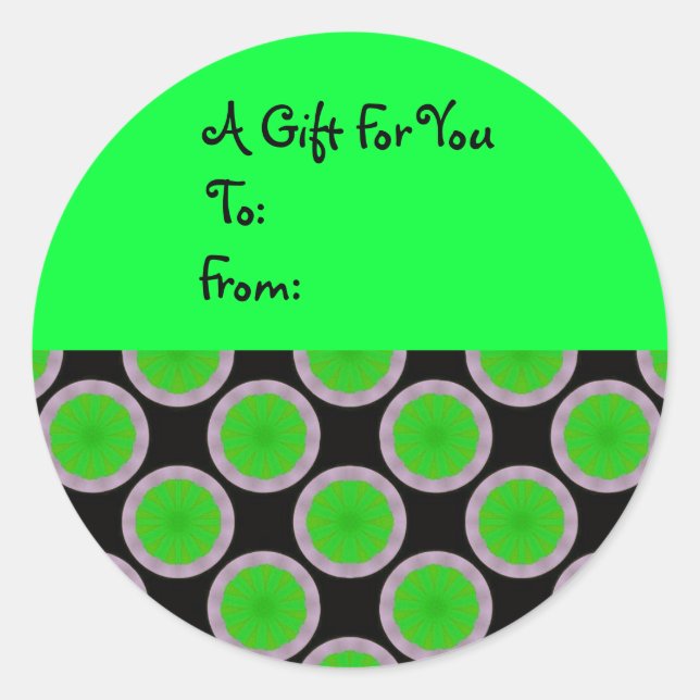 Bright Green Circles Gift Tag (Front)