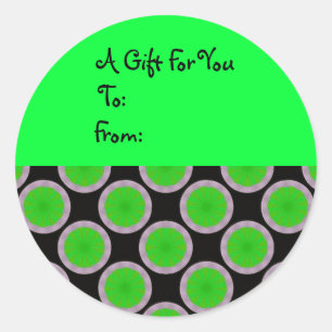 Bright Green Circles Gift Tag