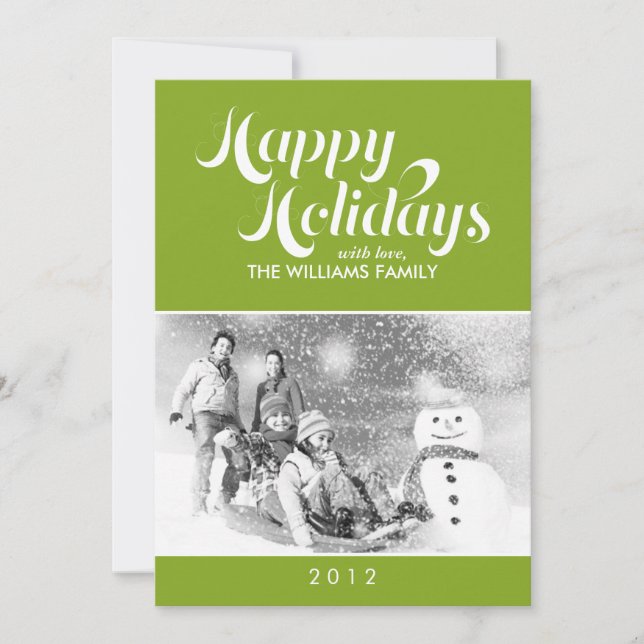 Bright Green Contemporary Script Holiday (Front)