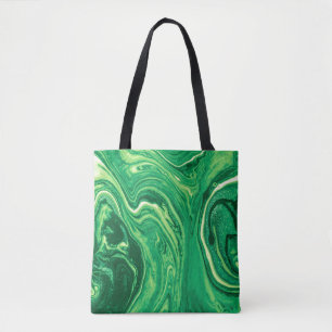 Bright Green Creative Mixed Textile Design. Grunge Tote Bag