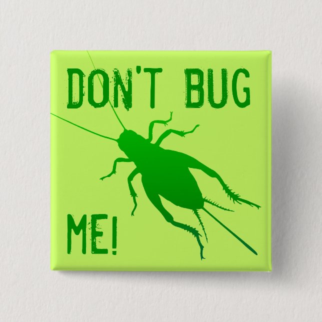 Bright Green Cricket 15 Cm Square Badge (Front)