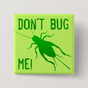 Bright Green Cricket 15 Cm Square Badge