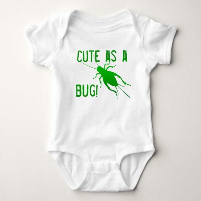 Bright Green Cricket Baby Bodysuit (Front)