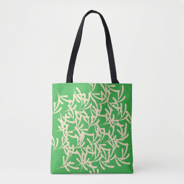 Bright Green Embellished Decorative  Tote Bag (Front)