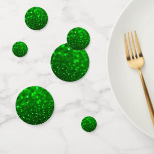 Bright green faux glitter print confetti