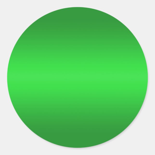 Bright Green Gradient - Emerald Greens Template B Classic Round Sticker (Front)