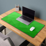 Bright green gradient geometric mesh pattern desk mat<br><div class="desc">Unique cool desk mat for his office,  room,  work,  man cave,  gaming room.. 
Bright green gradient geometric mesh pattern. Triangle geometric mesh with ombre gradient.</div>