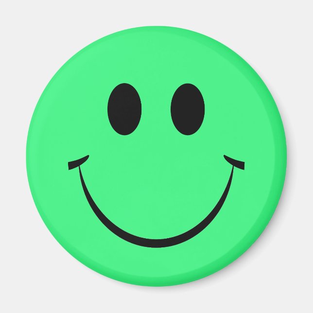 Bright Green Happy Face Magnet (Front)