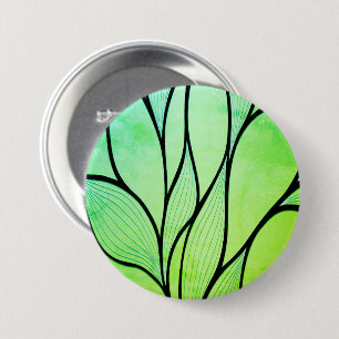 Bright Green Hues Creative Leave Pattern 7.5 Cm Round Badge