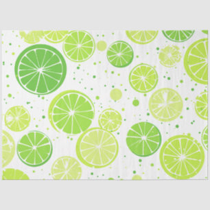 Bright Green Lemon Lime   Lime Pattern Tissue Paper