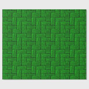 Bright Green Lincoln Logs Wrapping Paper