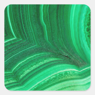 Bright green Malachite Mineral Square Sticker