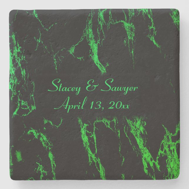 Bright Green Marble  Stone Coaster (Front)