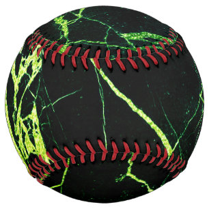 Bright Green Marble Throw Pillow Softball
