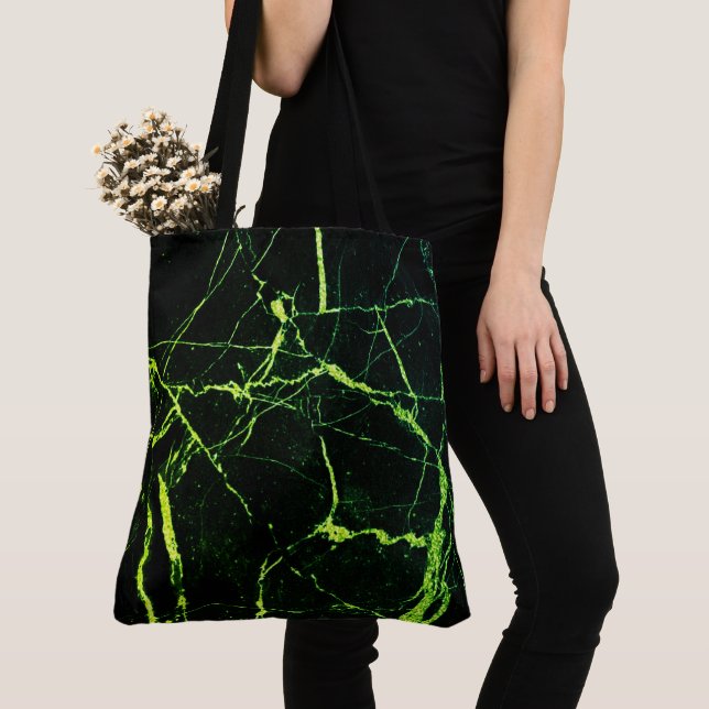 Bright Green Marble  Tote Bag (Close Up)