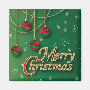 Bright Green Merry Christmas Magnet