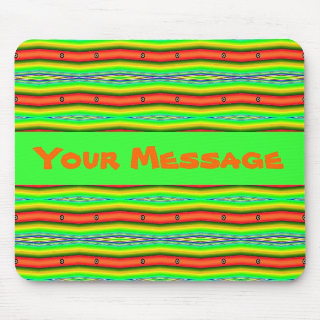 bright green orange mouse mat (Front)