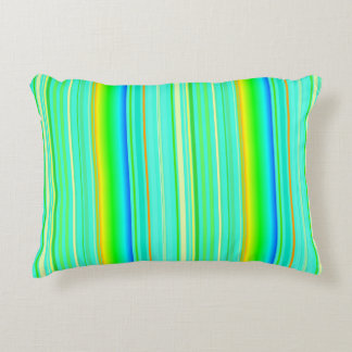 Bright green original vertical striped decorative cushion