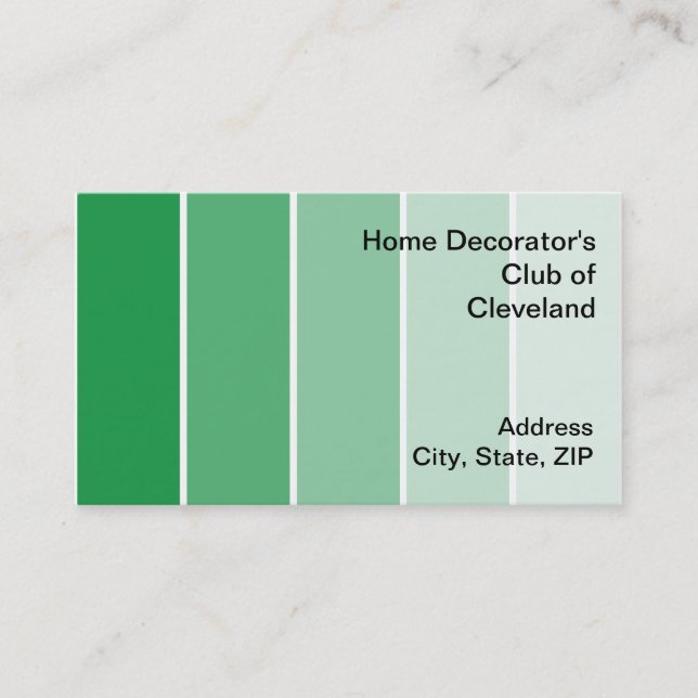 Bright Green Paint Samples Business Card (Front)