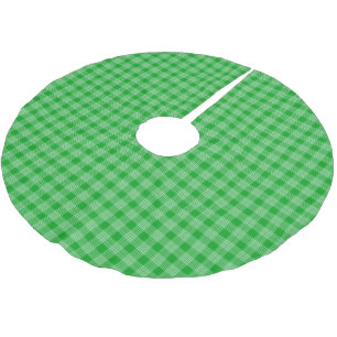 Bright Green Plaid  Brushed Polyester Tree Skirt