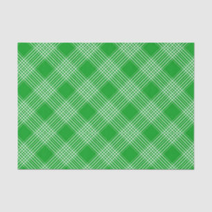 Bright Green Plaid Checked Pattern Tissue Paper