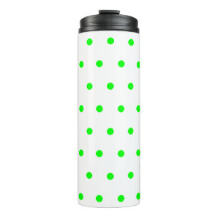 Bright Green Polka Dots Thermal Tumbler