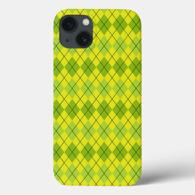 Bright green Scottish Tartan-Pattern Case-Mate iPhone Case (Back)