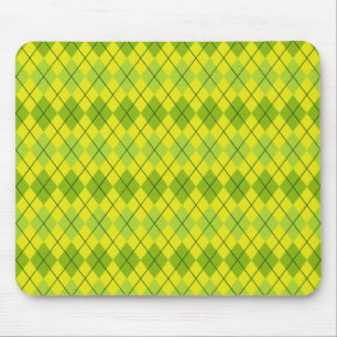 Bright green Scottish Tartan-Pattern Mouse Mat