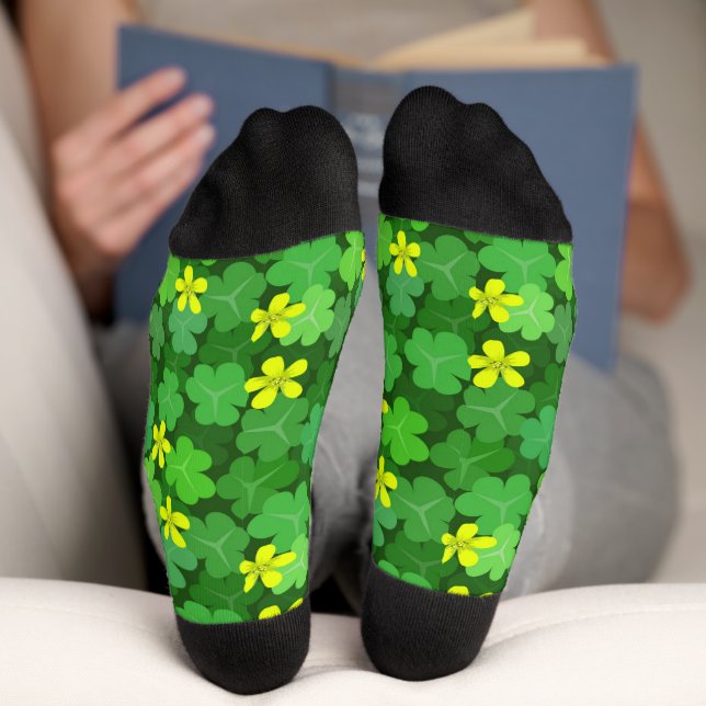 Bright Green Shamrock Socks (Bottom)