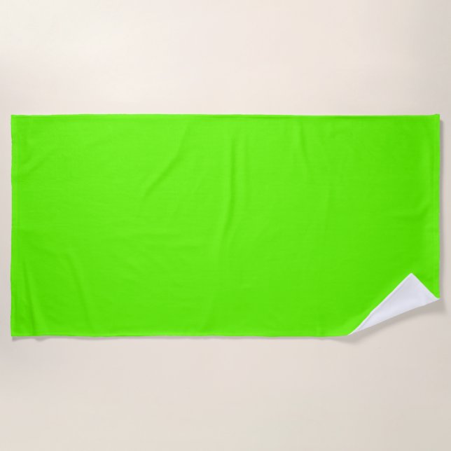 Bright green (solid colour)  beach towel (Front)