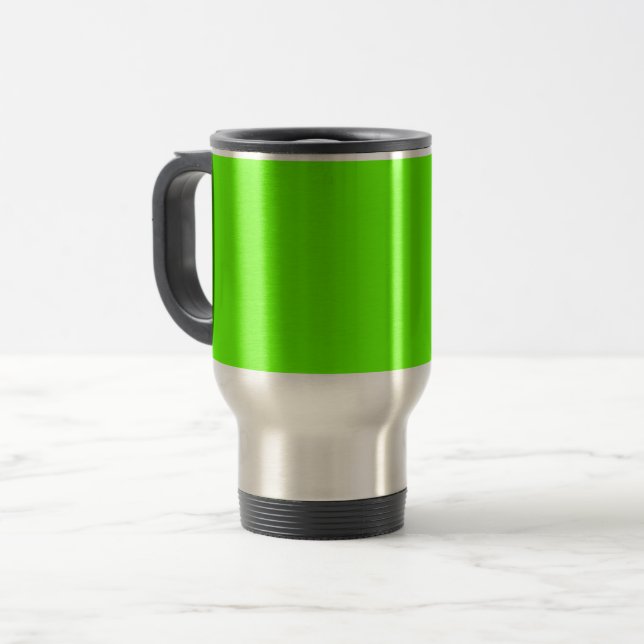 Bright green (solid colour)  travel mug (Front Left)
