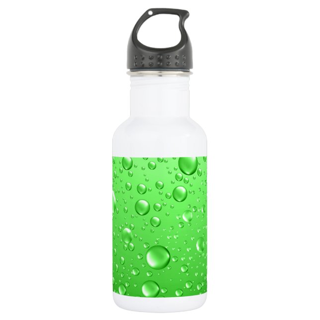 Bright Green Water Droplets 532 Ml Water Bottle (Front)